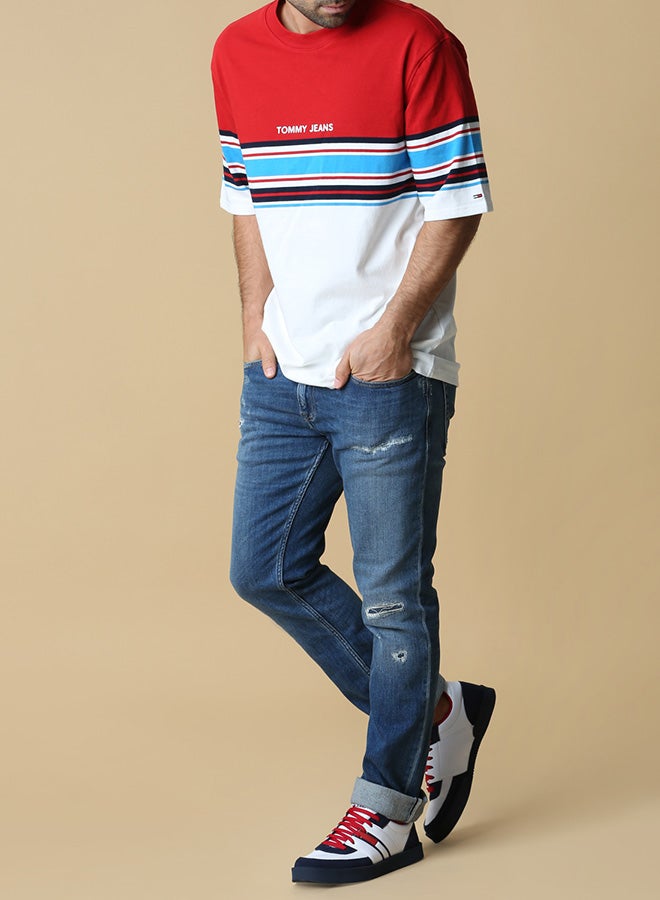 TOMMY JEANS - Scanton Ripped Slim Fit Jeans Perry Mid Blue - Image 1
