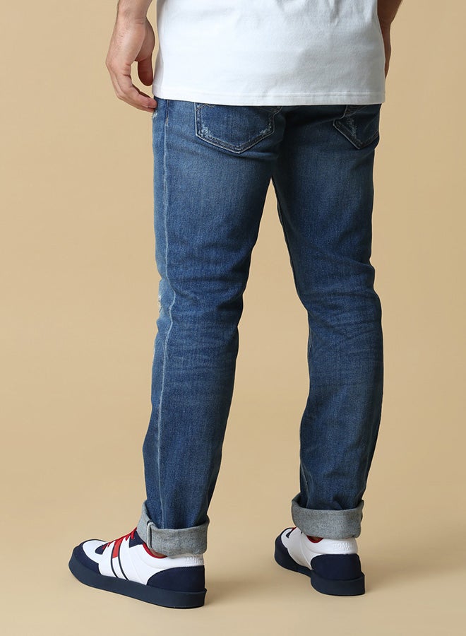 TOMMY JEANS - Scanton Ripped Slim Fit Jeans Perry Mid Blue - Image 1
