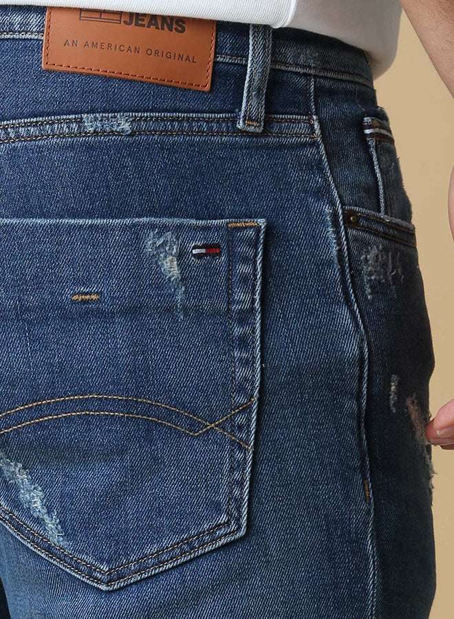 TOMMY JEANS - Scanton Ripped Slim Fit Jeans Perry Mid Blue - Image 1