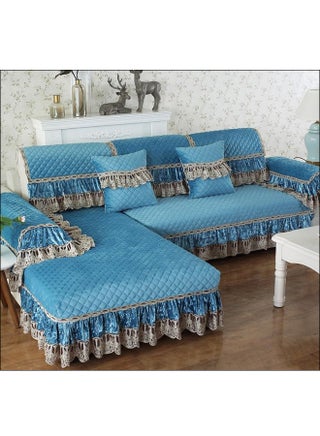 European Style Sofa Slipcover Blue/White - v1571488837/N30759704A_1