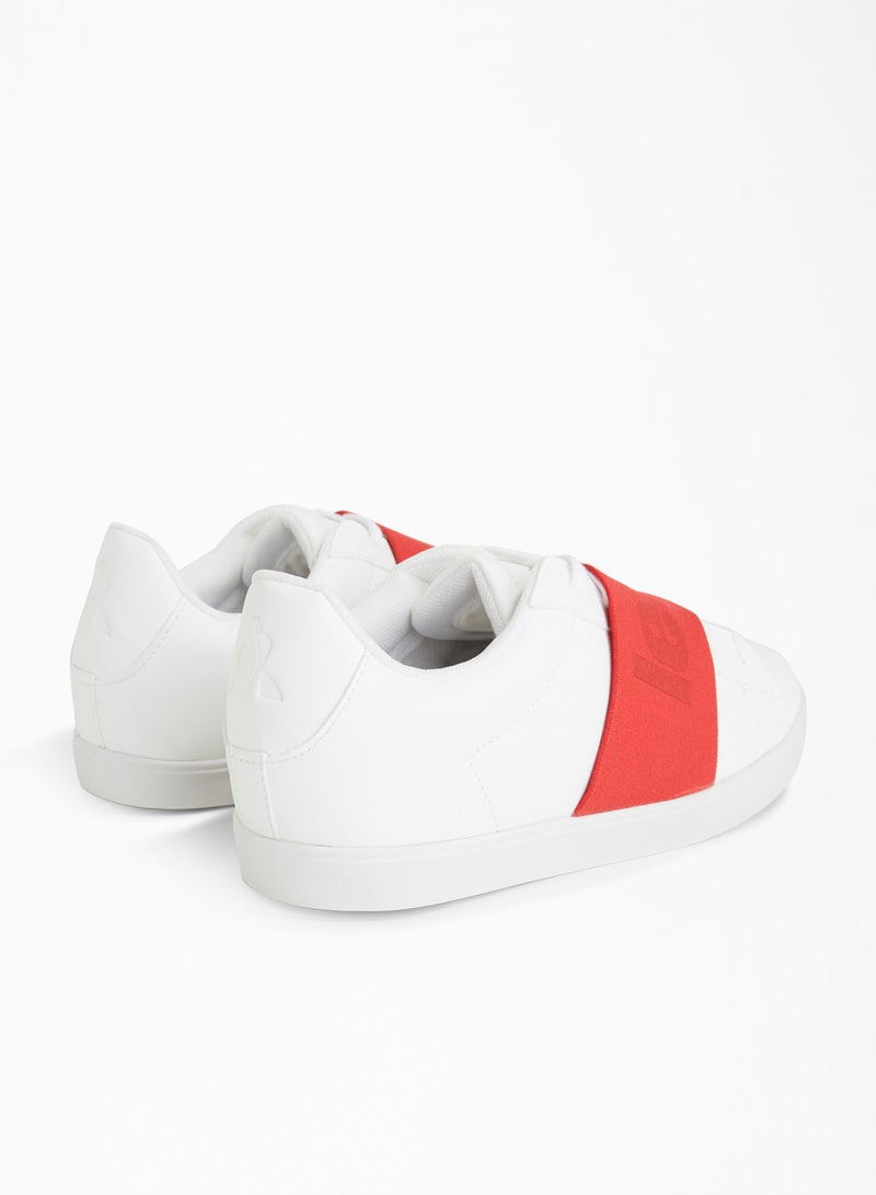 le coq sportif - Agate Big Logo Low Top Sneakers Optical White/Pure Red - Image 1