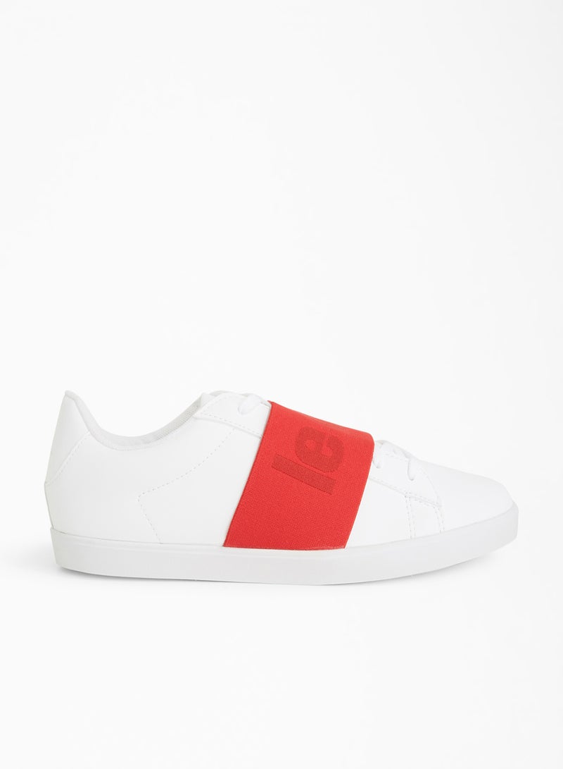 le coq sportif - Agate Big Logo Low Top Sneakers Optical White/Pure Red - Image 1