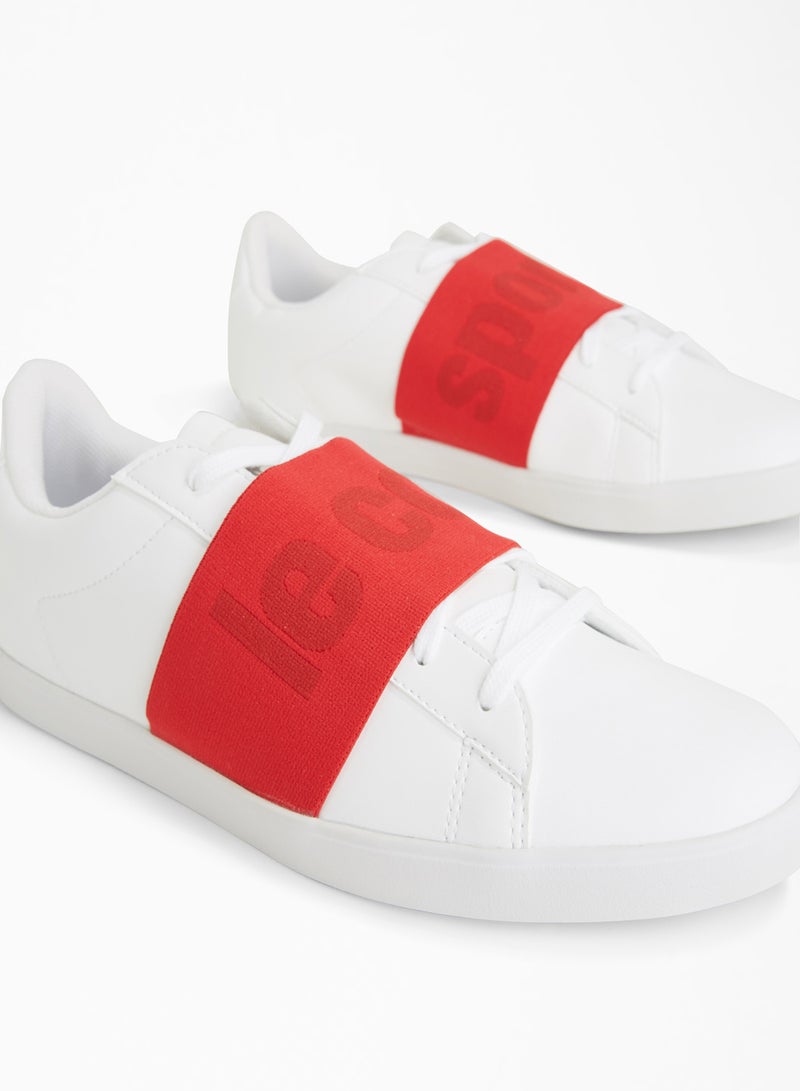 le coq sportif - Agate Big Logo Low Top Sneakers Optical White/Pure Red - Image 1