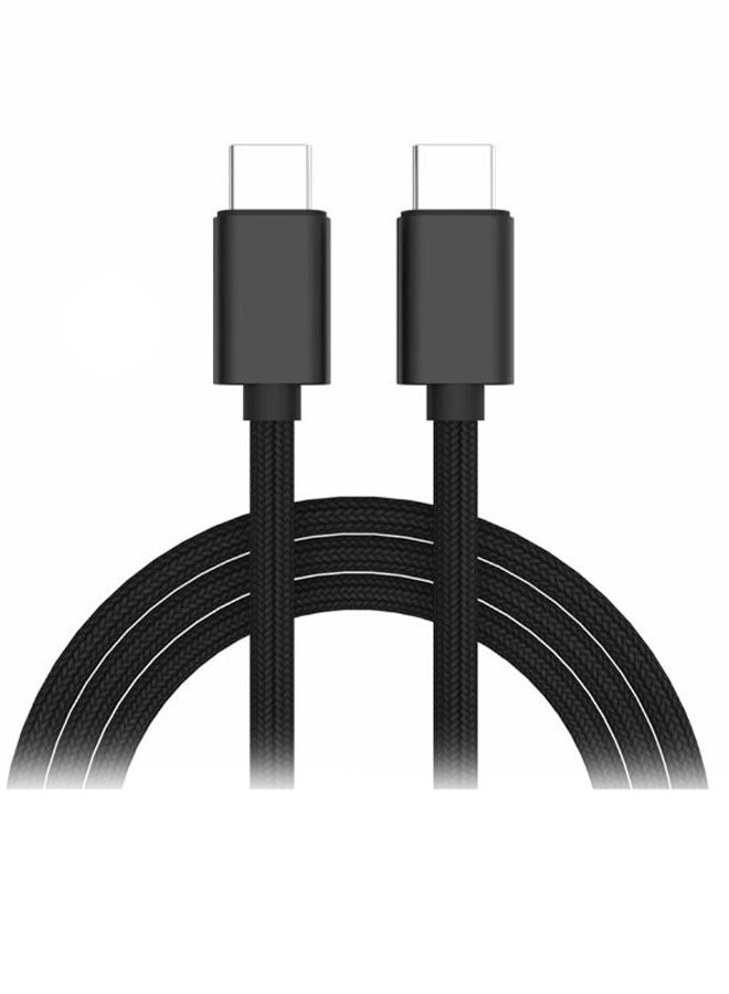كابل شحن ومزامنة بيانات ‎3A USB Type-C أسود - Image 1