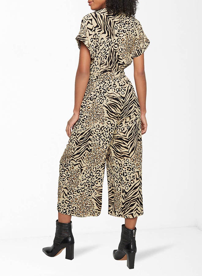 NEW LOOK - Peggy Mixed Animal Print Jumpsuit Brown Pattern - Image 1