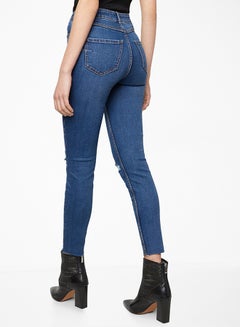 NEW LOOK 'Lift and Shape' Ripped Skinny Jeans Petrol Blue  - Image 2