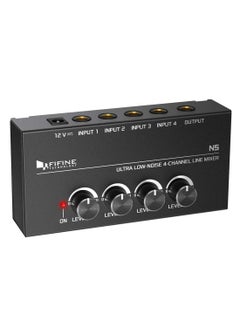 Ultra Low-Noise 4-Channel Line Mixer For Sub-Mixing,4 Stereo Channel Mini Audio With AC Adapter N5 Black/White
