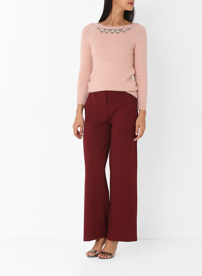 High Streets Embellished Neck Sweater Pink  - Image 1