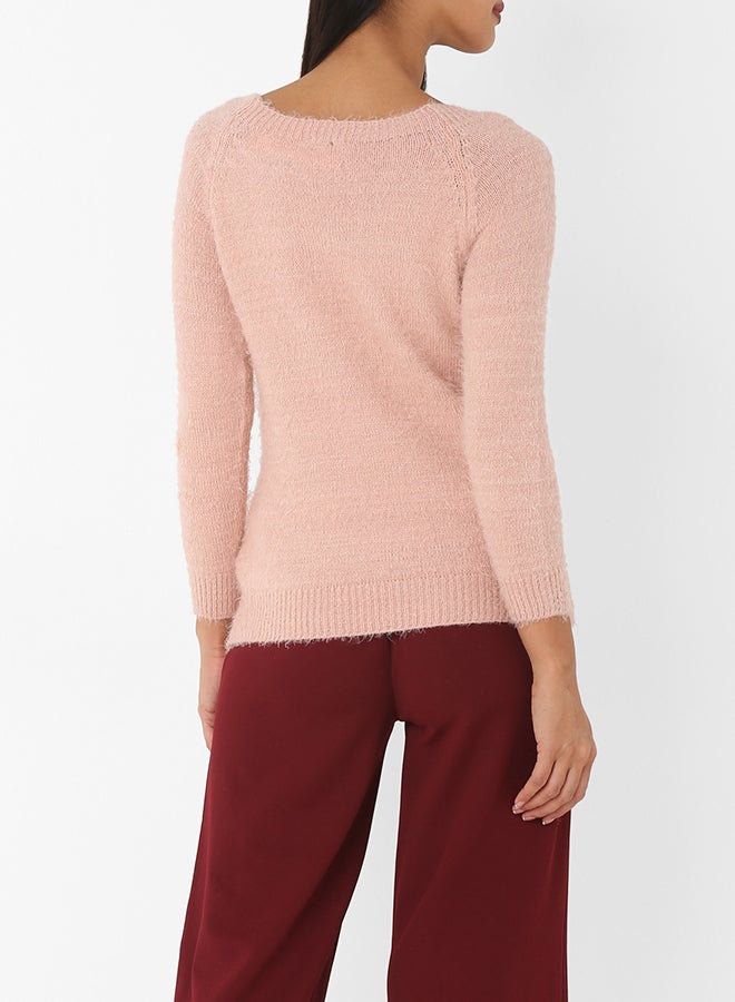 High Streets Embellished Neck Sweater Pink  - Image 2