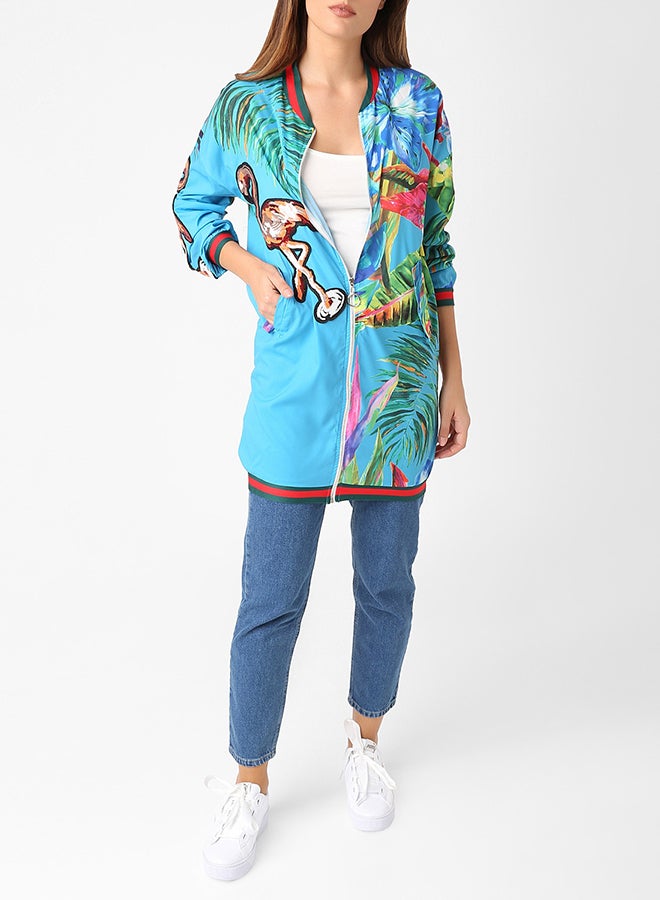 High Streets Parrot Detail Jacket Blue  - Image 2