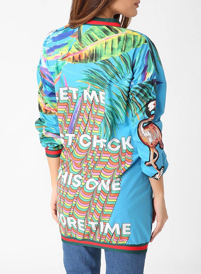 High Streets Parrot Detail Jacket Blue  - Image 3
