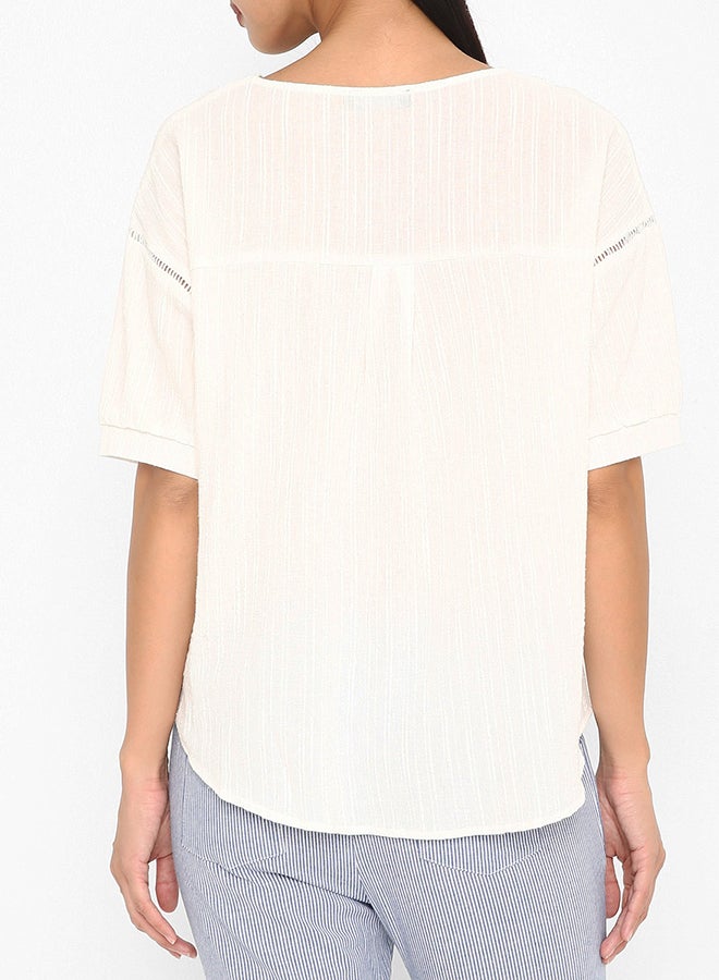 High Streets Lace Detail Top White  - Image 2