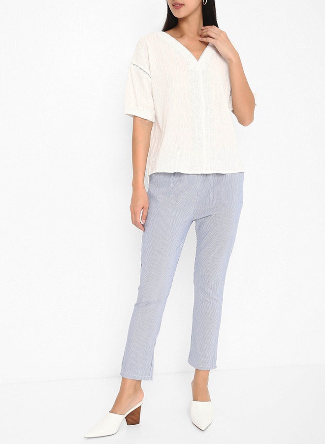 High Streets Lace Detail Top White  - Image 3