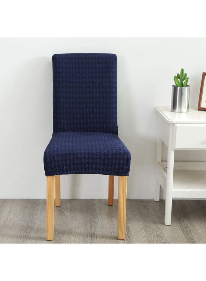 Stretchable Solid Pattern Chair Cover Navy Blue 