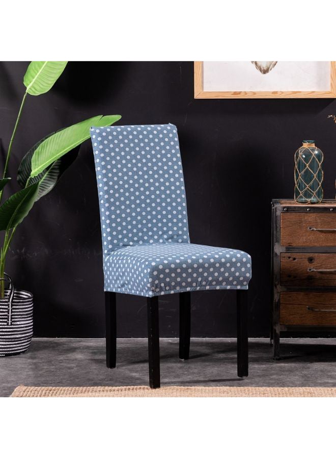 Polka Dots Pattern Chair Cover Blue/White 