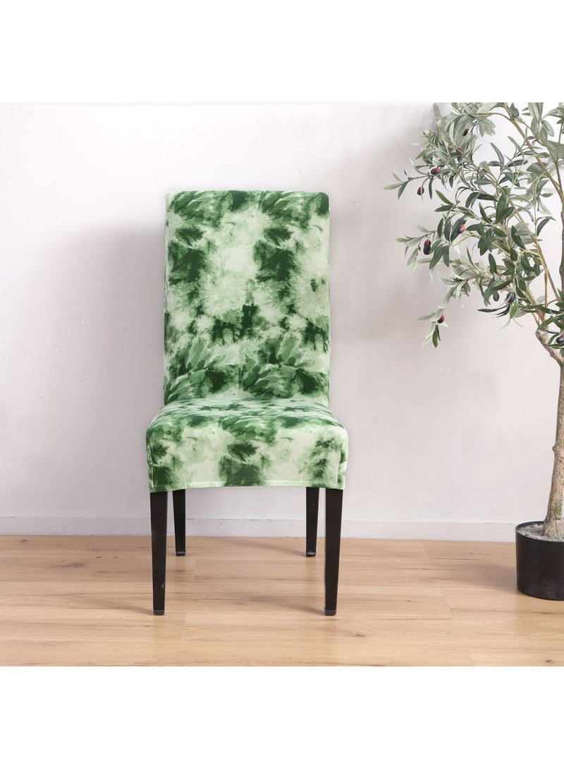 Abstract Printed Chair Cover Green/Off White