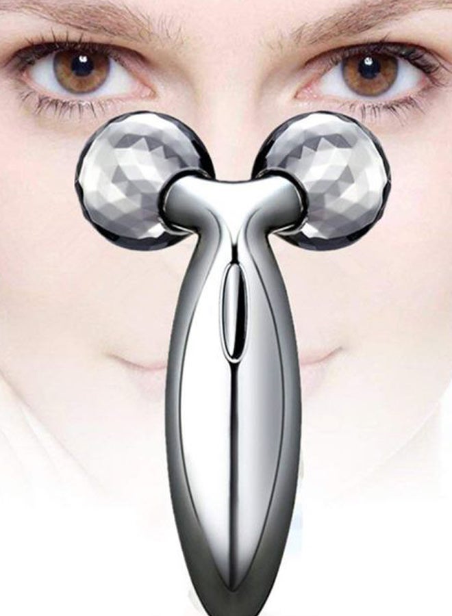 Riva Y-Shape Face Roller 3D Massager Silver  - Image 2