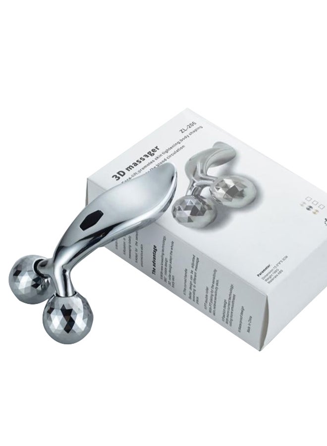 Y-Shape Face Roller 3D Massager Silver - Image 2