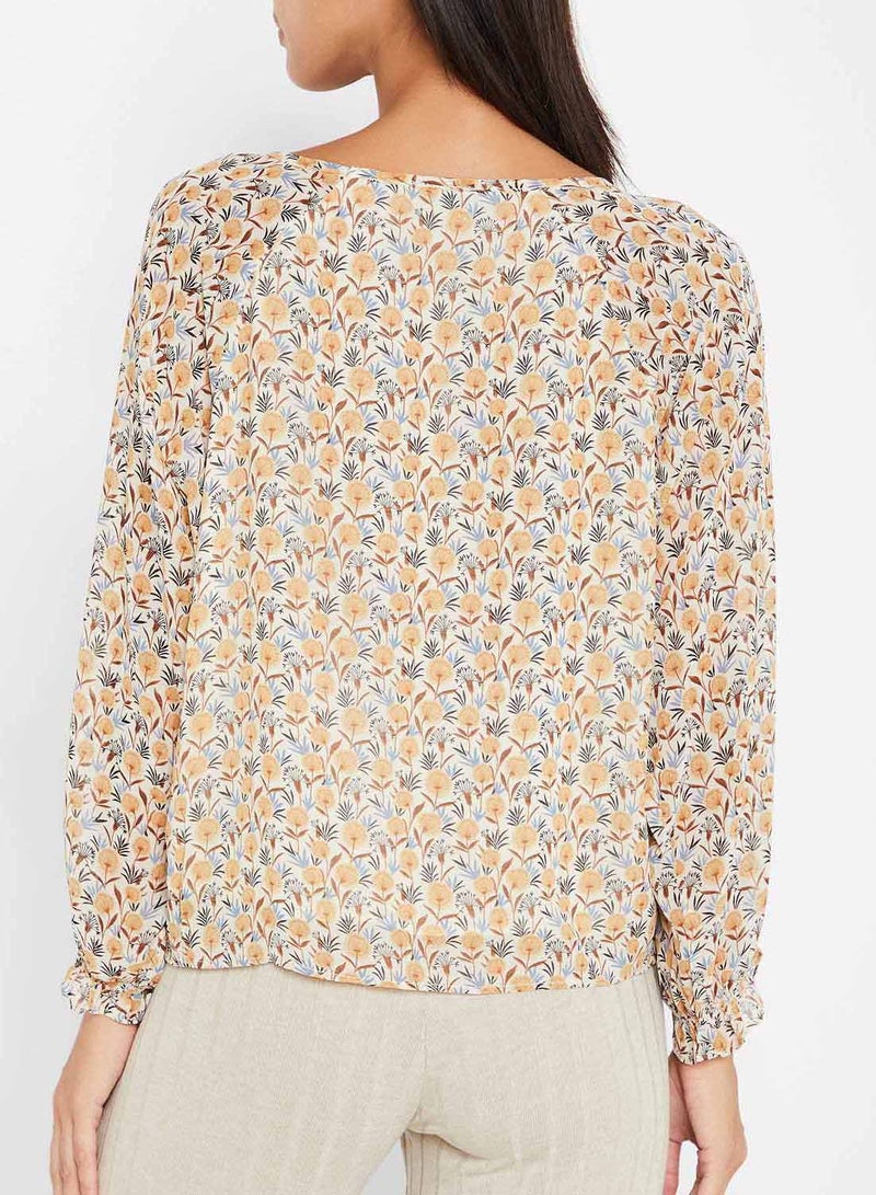 Stock All-Over Print Long Sleeve Top Multicolour  - Image 2