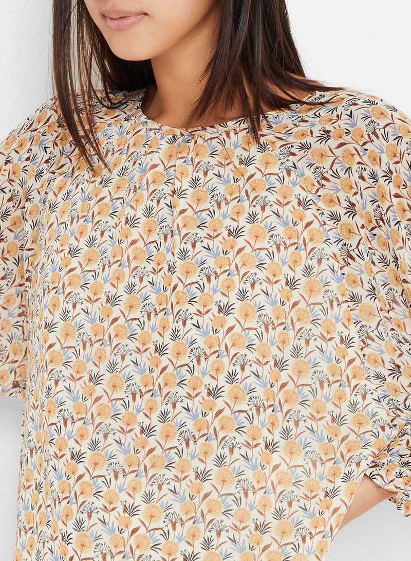 Stock All-Over Print Long Sleeve Top Multicolour  - Image 4
