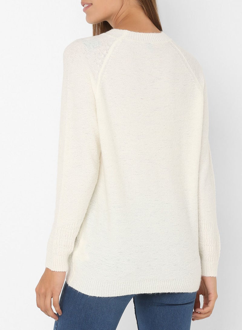 Stock Sequin Detail Sweater White - Image 2