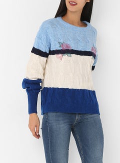 Stock Color-Block Sweater Cobalt  - Image 1