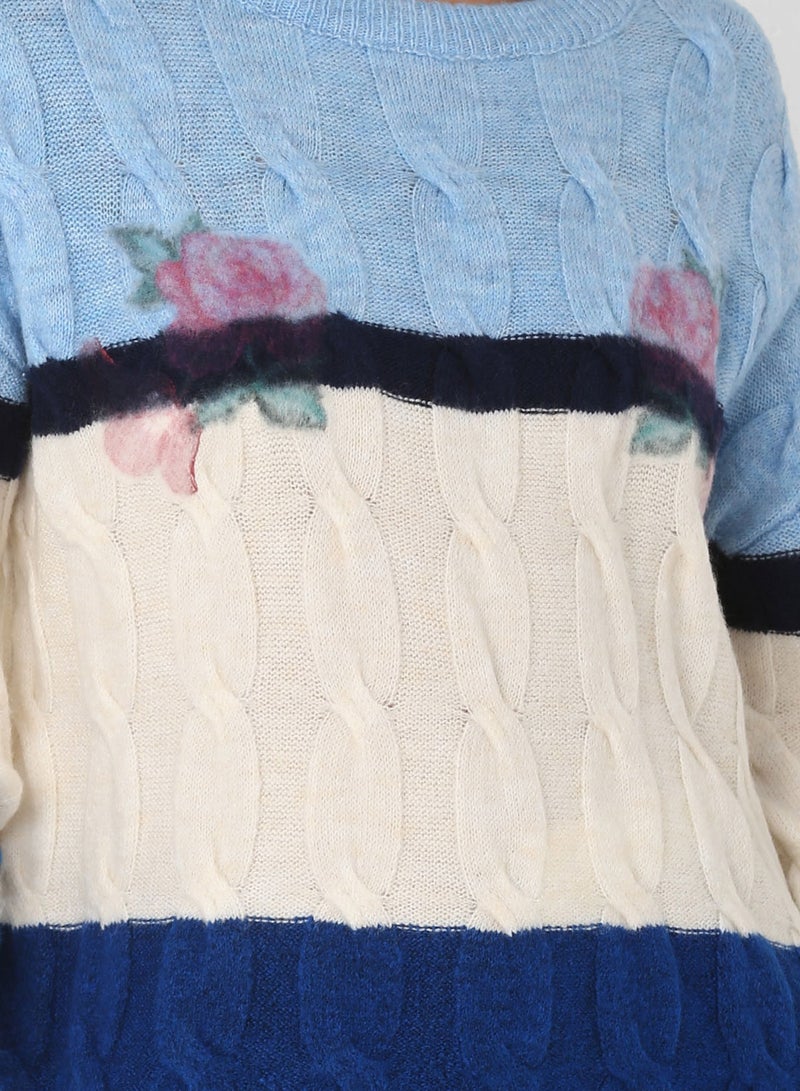 Stock - Color-Block Sweater Cobalt - Image 1
