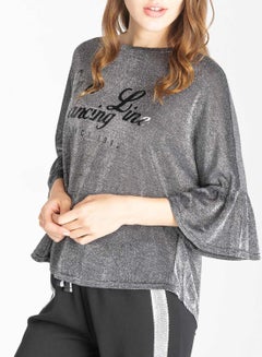 Riva Black Shimmer Top Black - Silver  - Image 1