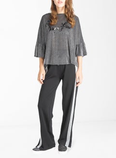Riva Black Shimmer Top Black - Silver  - Image 3