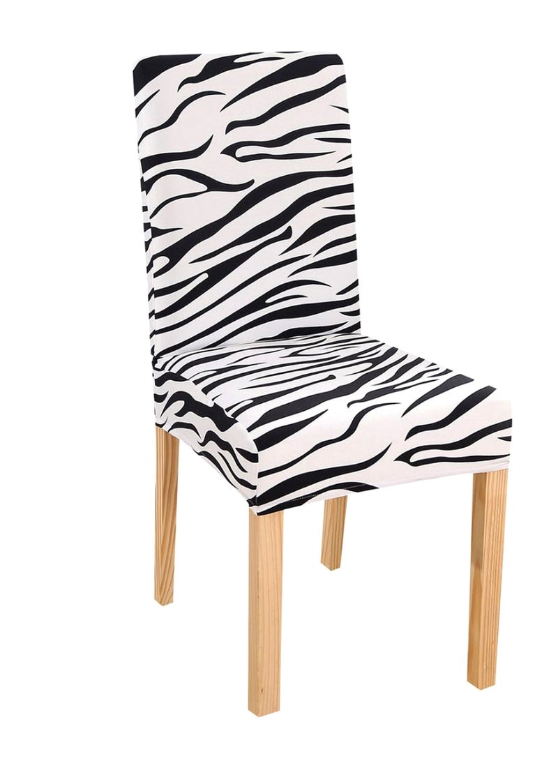 Simple Plant Animal Print Chair Cover Black/White