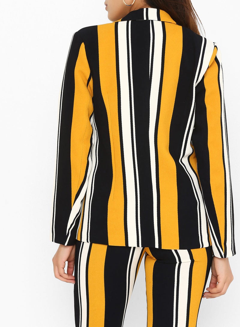 Stock Multi Striped Blazer Yellow  - Image 2