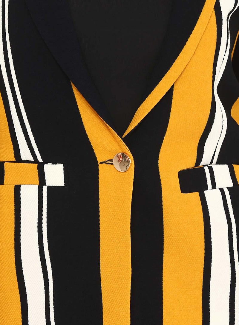 Stock Multi Striped Blazer Yellow  - Image 4