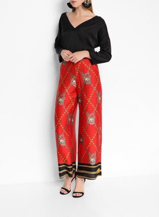 Chain Print Wide Leg Pants Multicolour - v1571502572/N30975056V_1