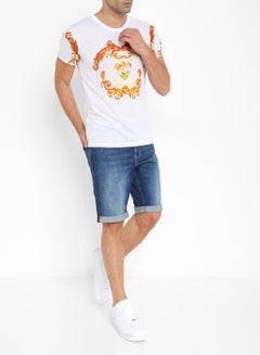 STATE 8 Baroque Print T-Shirt White/Yellow  - Image 1