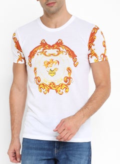 STATE 8 Baroque Print T-Shirt White/Yellow  - Image 3