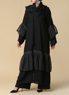HINDAM Tassel Detailed Abaya Black  - Image 1