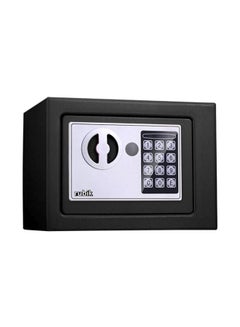 Rubik Electronic Digital Battery Operated Mini Safe Deposit Box With Pin Keypad And Emergency Override Keys Black 17x23x17cm  - Image 1
