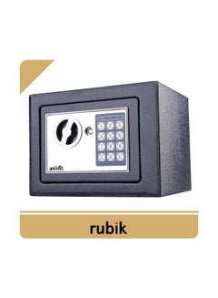 Rubik Electronic Digital Battery Operated Mini Safe Deposit Box With Pin Keypad And Emergency Override Keys Black 17x23x17cm  - Image 5