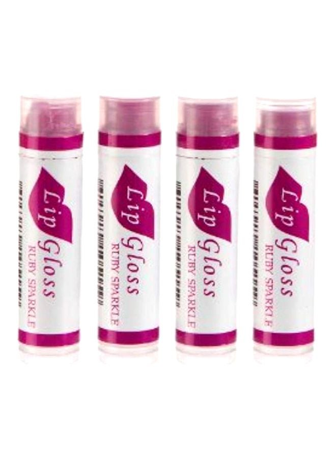 4-Piece Beeswax Lip Gloss Ruby Sparkles