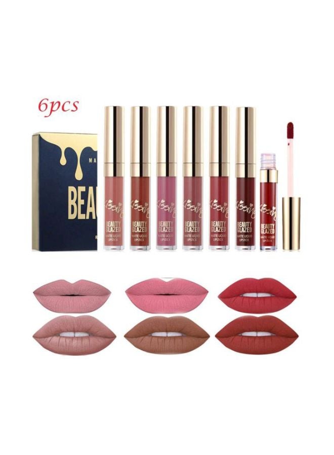 Spdoo 6-Piece Beauty Glazed Matte Lipstick Set Pink/Brown/Red - Image 5