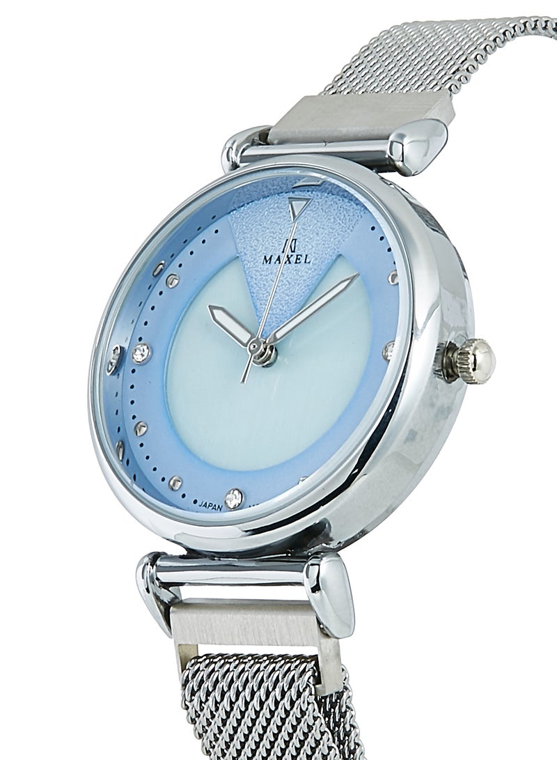 ماكسل ساعة يد بعقارب بسوار مصنوع من سبيكة معدنية طراز MG010F - قياس 42 مم - فضي للنساء - Image 2