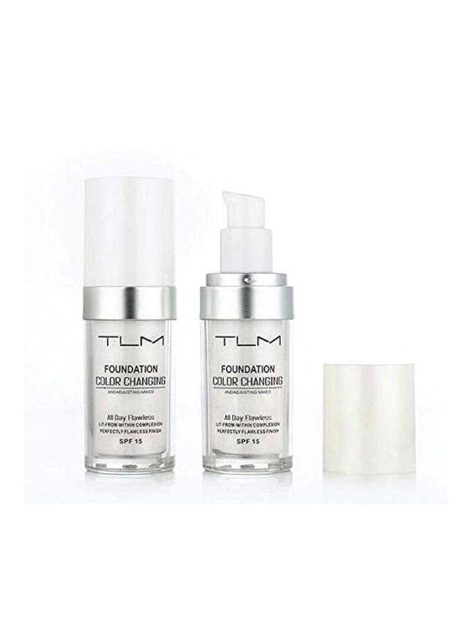 تي إل إم مجموعة كريم أساس خافي لعيوب البشرة يدوم طوال اليوم بعامل حماية من الشمس SPF 15 من قطعتين أبيض - Image 2
