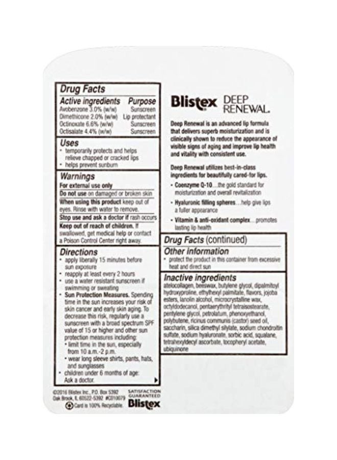 Blistex - Deep Renewal Anti-Aging Treatment Lip Protectant SPF 15 - Image 1
