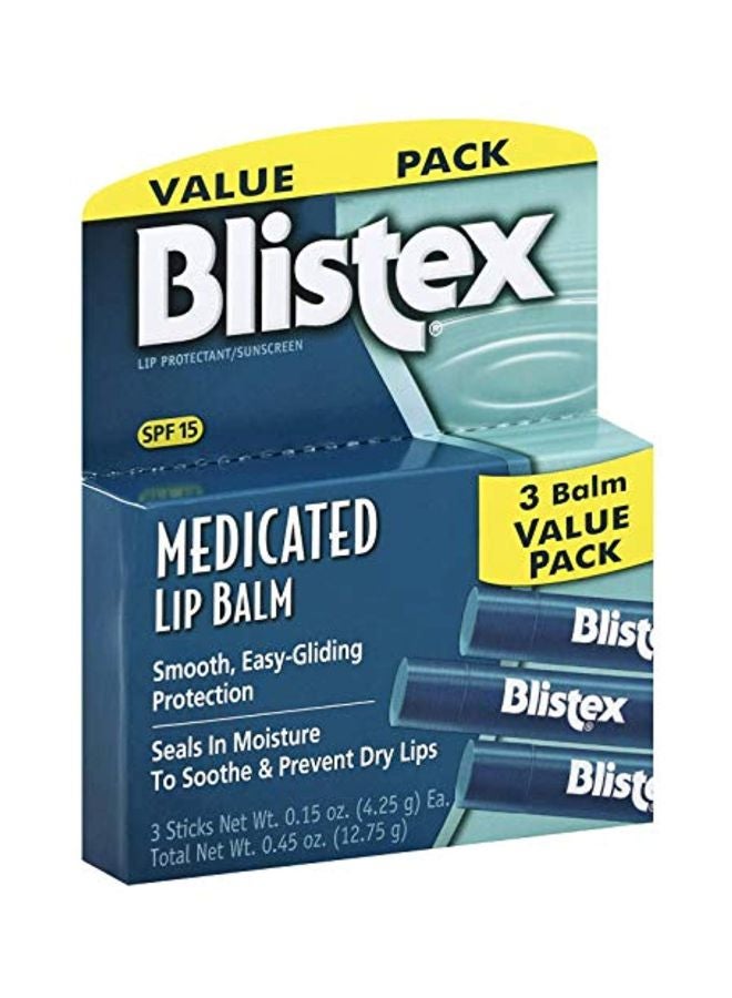Blistex 3-Piece Medicated Lip Balm Set SPF 15 - Image 1