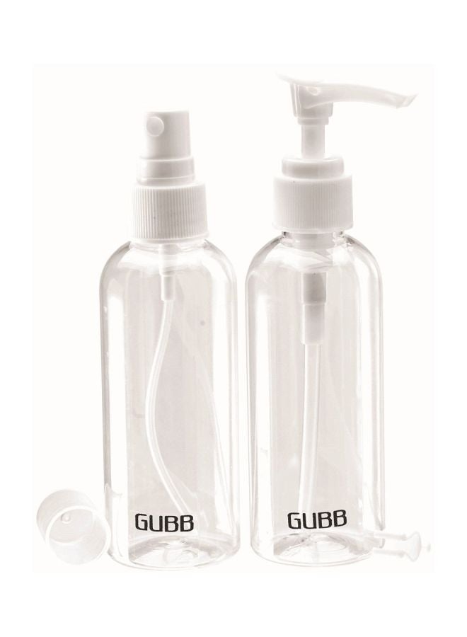 غوب مجموعة زجاجات السفر لمستحضرات التجميل مكونة من قطعتين مع ملصقات للاسم - Image 1