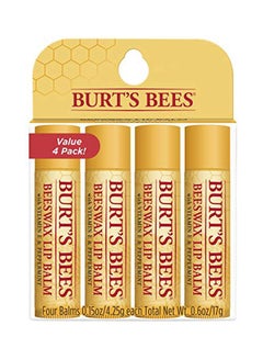 Burt's Bees Pack Of 4 Beeswax Lip Balm Set 4.25grams 
