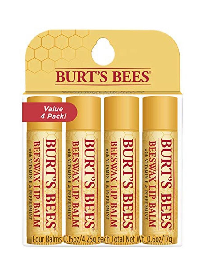 Burt's Bees Pack Of 4 Beeswax Lip Balm Set 4.25grams