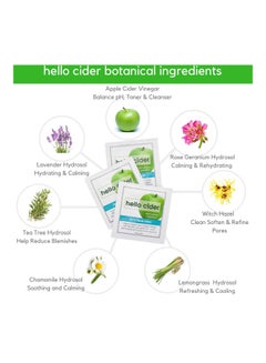 hello cider Pack Of 25 ACV Face Wipes White  - Image 2