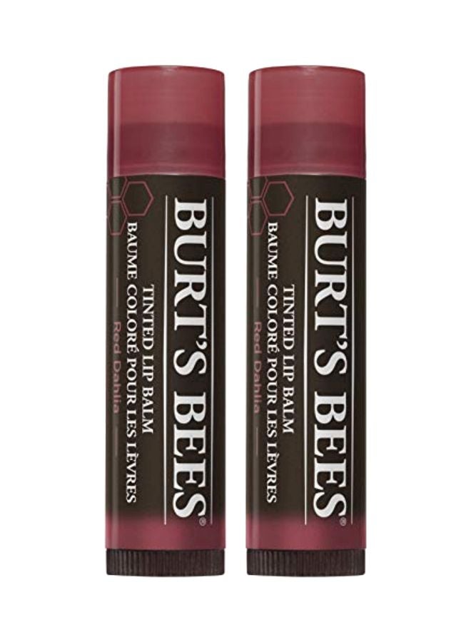 Burt's Bees Pack Of 2 Tinted Lip Balm Red Dahlia - Image 1