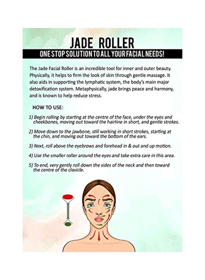 أداة تدليك الوجه من اليشم مع حجر غوا شا للتقشير ذهب أخضر - Image 4